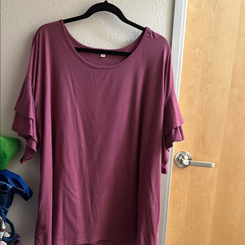 Women's Pink Ruffle Sleeve Top